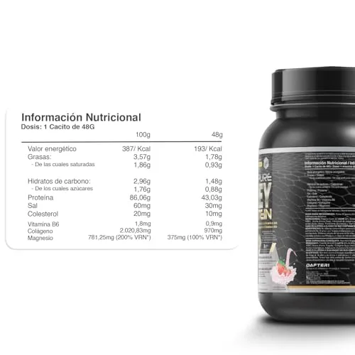 Healthy FUSION ▫️ Whey Protein | Proteína pura com colagénio, magnésio e vitamina B6 | 43 g de proteína + 9 g de BCAA | Melhora os teus treinos, aumenta a massa muscular e fortalece as articulações | 1 kg 7
