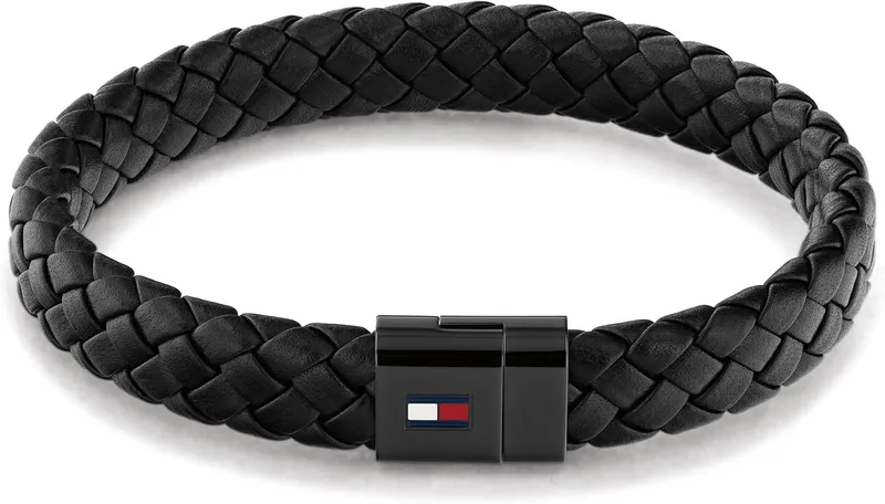 Tommy Hilfiger ▫️ Pulseira de couro para homem Jewelry - Disponível em preto, castanho ou azul