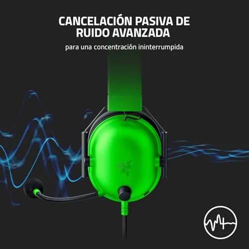 Razer ▫️ BlackShark V2 X - Auscultadores para jogos (altifalantes de titânio de 50 mm, microfone cardioide, cancelamento de ruído passivo avançado para PC, Mac, PS4, Xbox One e Switch) Verde 5
