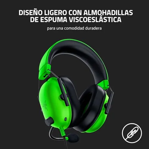 Razer ▫️ BlackShark V2 X - Auscultadores para jogos (altifalantes de titânio de 50 mm, microfone cardioide, cancelamento de ruído passivo avançado para PC, Mac, PS4, Xbox One e Switch) Verde 6