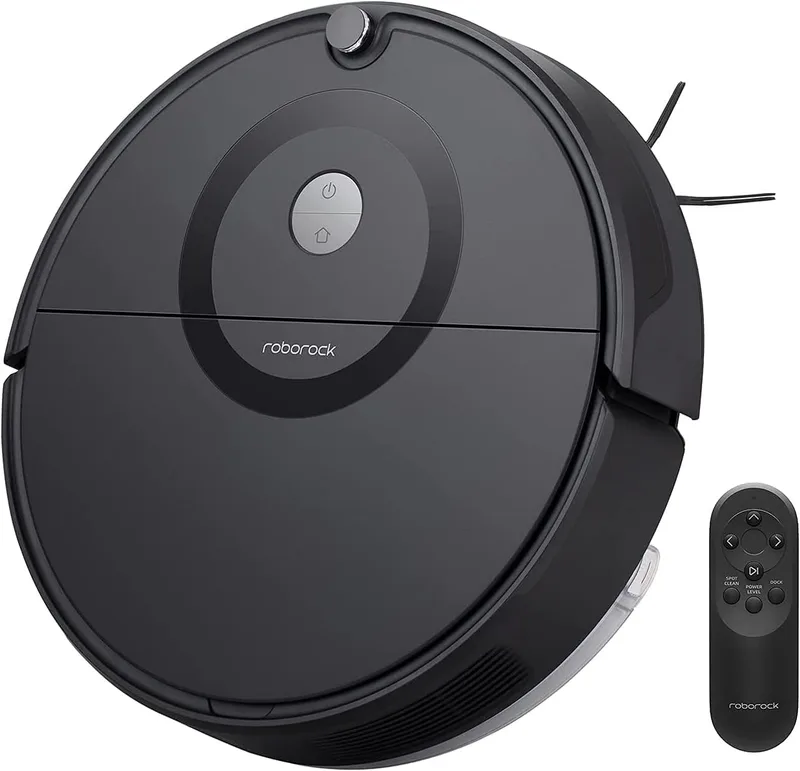 roborock ▫️ E5 – Aspirador e esfregona robóticos para todos os tipos de piso, com controlo remoto, aplicação e comando por voz (2500 Pa, 200 min de autonomia, depósito de pó de 640 ml e depósito de água de 180 ml, sistema de navegação giroscópico automático) Preto