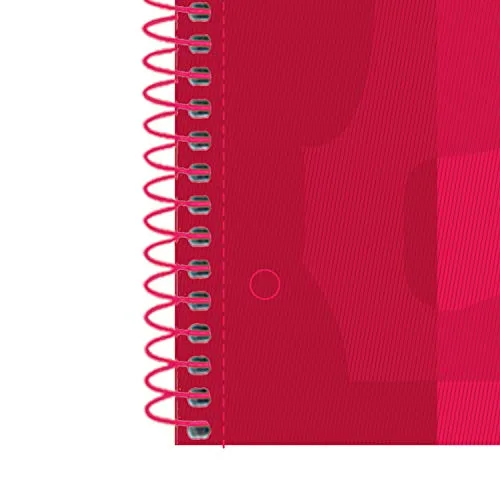 Oxford ▫️ Caderno A5 quadriculado 5x5, Caderno microperfurado Europeanbook1, Capa extra-resistente, 80 folhas de 90 gr, Cor vermelha 3