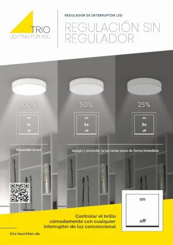 TRIO ▫️ Candeeiro suspenso, Salinas, incl. 1 x LED, SMD, 34,0 Watt, 4000 K, 4400 Lm. Corpo: metal, tapete branco; A: 110,0 cm, L: 40,0 cm, A: 150,0 cm; Regulável através de interruptor; IP20; 4000 K; 6