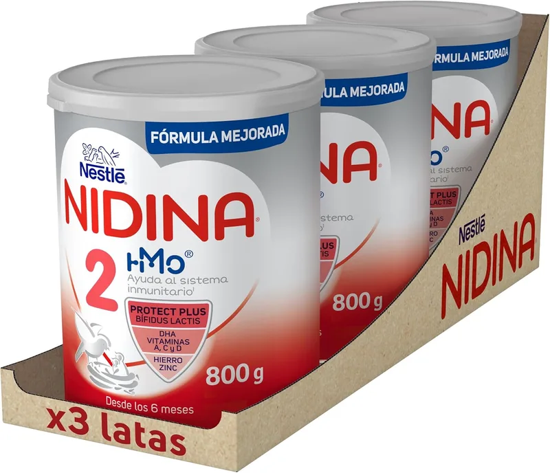 Nestlé ▫️ NIDINA 2 Fórmula em pó para bebés a partir dos 6 meses, 3 x 800g