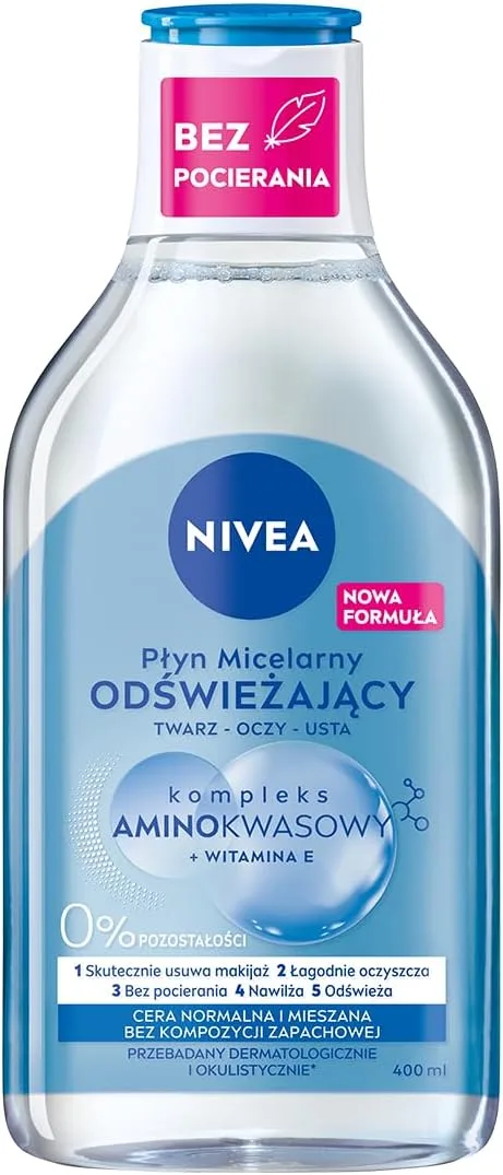 NIVEA ▫️ Fluido Micelar Refrescante com Aminoácidos e Complexo de Vitaminas para peles normais a mistas 400 ml