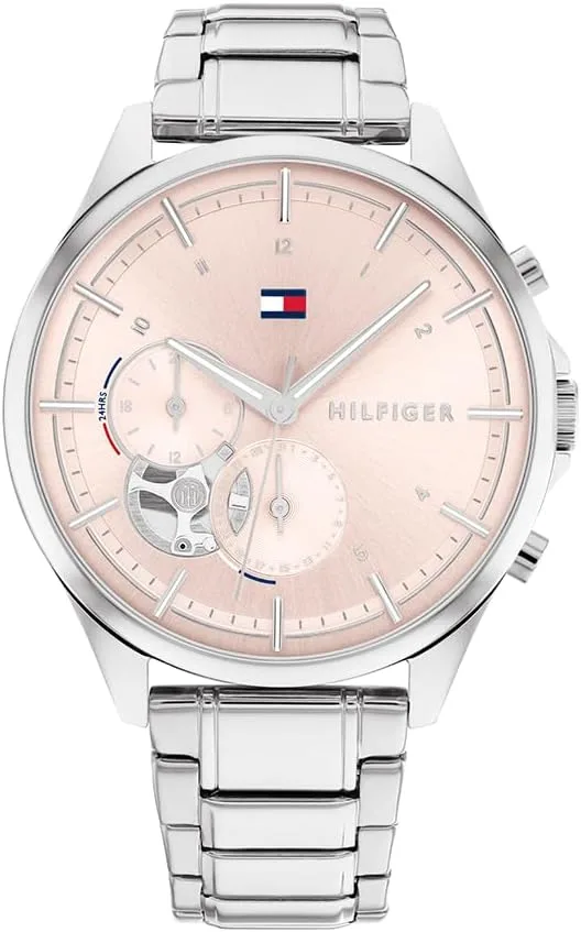 Tommy Hilfiger ▫️ Relógio analógico multifunções de quartzo para mulher, com bracelete em aço inoxidável