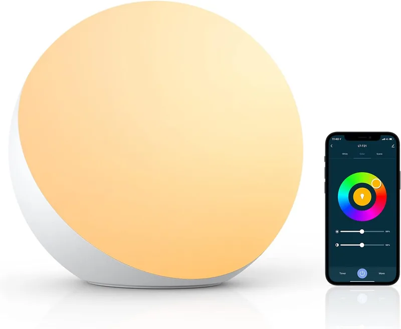 Hifree ▫️ Candeeiro de mesa inteligente luzes nocturnas compatíveis com Alexa e Google Home, luz nocturna tátil branca regulável e com mudança de cor RGB para crianças
