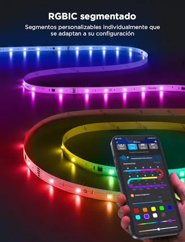 Govee ▫️ Fita LED de 5 m, Luzes LED RGBIC com controlo por segmentos, sincronização com música 2