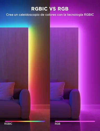 Govee ▫️ Fita LED de 5 m, Luzes LED RGBIC com controlo por segmentos, sincronização com música 3