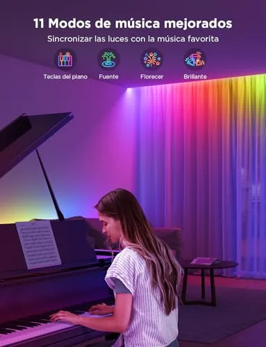 Govee ▫️ Fita LED de 5 m, Luzes LED RGBIC com controlo por segmentos, sincronização com música 7