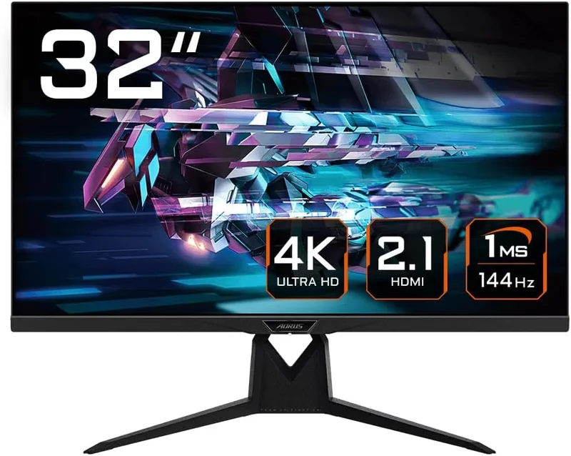 Gigabyte Technology ▫️ Monitor Gaming GIGABYTE AORUS FI32U 31.5" Pro 4K - 3840 x 2160 (UHD), 144Hz, 1ms, 350 CD/m2, FreeSync Premium Pro, Ecrã HDR400, HDMI 2.1, Displayport 1.4