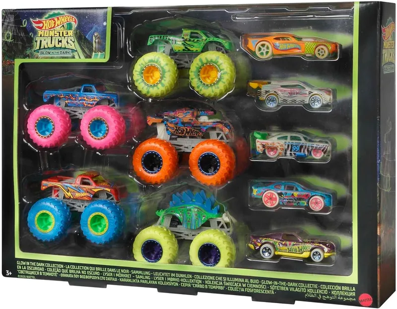 Hot Wheels ▫️ Coleção Monster Trucks: Brilham no Escuro
