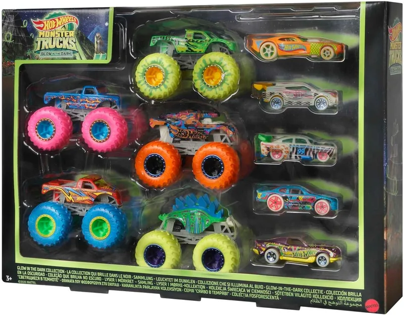 Hot Wheels ▫️ Coleção Monster Trucks: Brilham no Escuro