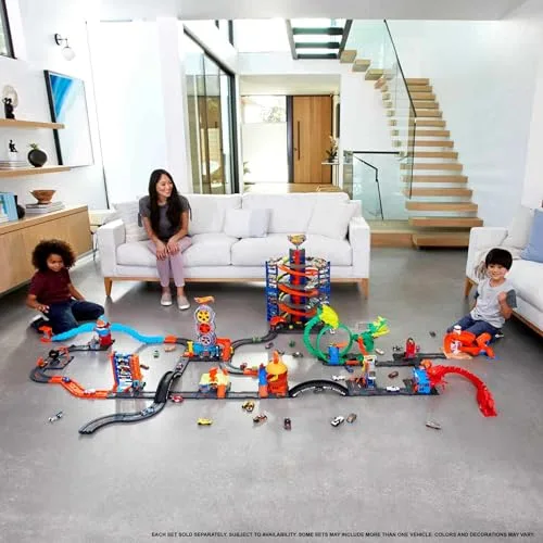 Hot Wheels ▫️ Conjunto de brinquedos Unlimited Fuel Can Stunt Box e carro 2