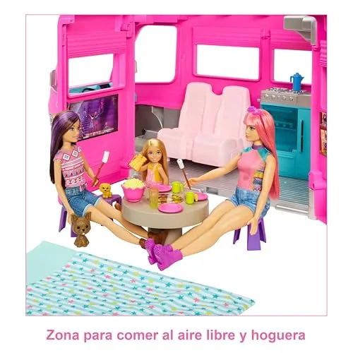 Barbie ▫️ Conjunto de brinquedos e acessórios de campismo DreamCamper 4