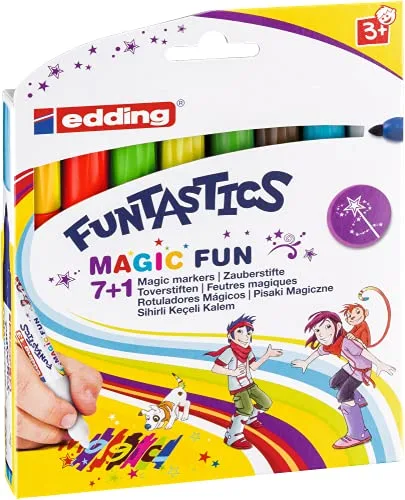 Edding ▫️ 13 marcador Funtastics Magic - cores - 8 marcadores - ponta redonda de 2-4 mm - marcadores infantis coloridos que mudam de cor como por magia, ideias de presentes para meninos e meninas 2