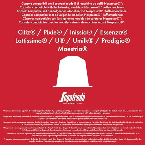 Segafredo ▫️ Zanetti 100 Cápsulas de alumínio compatíveis com Nespresso Café Intenso, com sabor completo e persistente (10 caixas de 10 cápsulas) - Adequadas para máquinas Nespresso Original 7