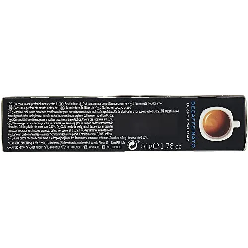 Segafredo ▫️ Zanetti 100 Cápsulas de alumínio compatíveis com Nespresso Café descafeinado pelo método natural (10 caixas de 10 cápsulas) - Adequadas para máquinas Nespresso Original 5