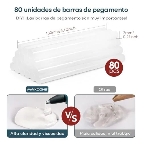 MAXDONE ▫️ Pistola de silicone quente de 50 W – Reparação rápida com 80 barras 2
