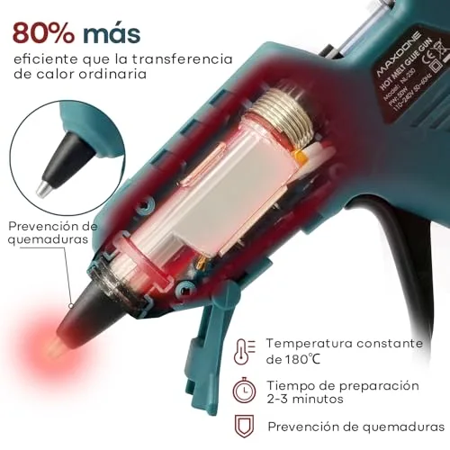 MAXDONE ▫️ Pistola de silicone quente de 50 W – Reparação rápida com 80 barras 4