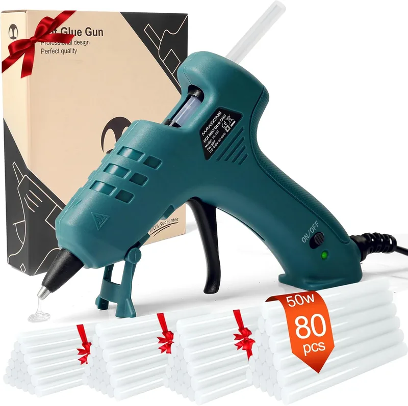 MAXDONE ▫️ Pistola de silicone quente de 50 W – Reparação rápida com 80 barras