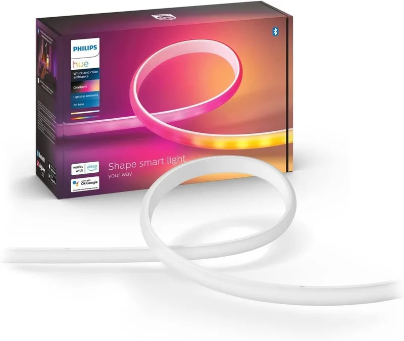 Philips Hue - Gradient Smart LED Strip 2m, LED Home Ambient Strip Light, luz branca e luzes coloridas, compatível com Alexa e Google Home