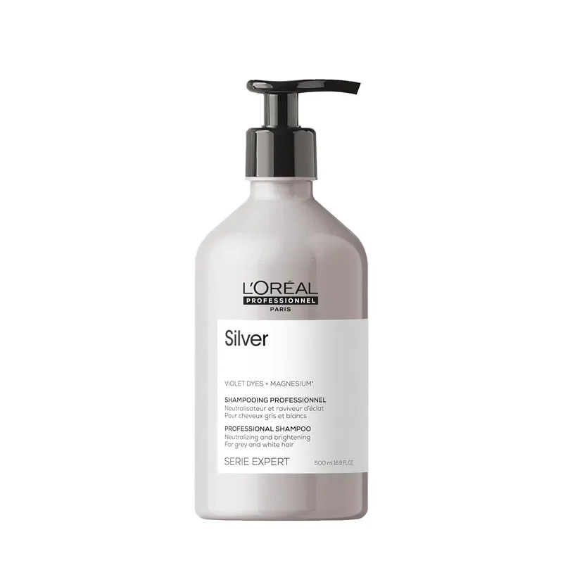 L'Oréal Professionnel Paris ▫️ L'Oréal Professionnel | Champô Neutralizante para cabelos grisalhos, brancos ou louros claros, Silver, EXPERT SERIES