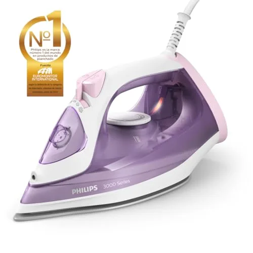 PHILIPS ▫️ 3000 Ferro a Vapor, potência de 2000 W, depósito de 300 ml, cor malva 2