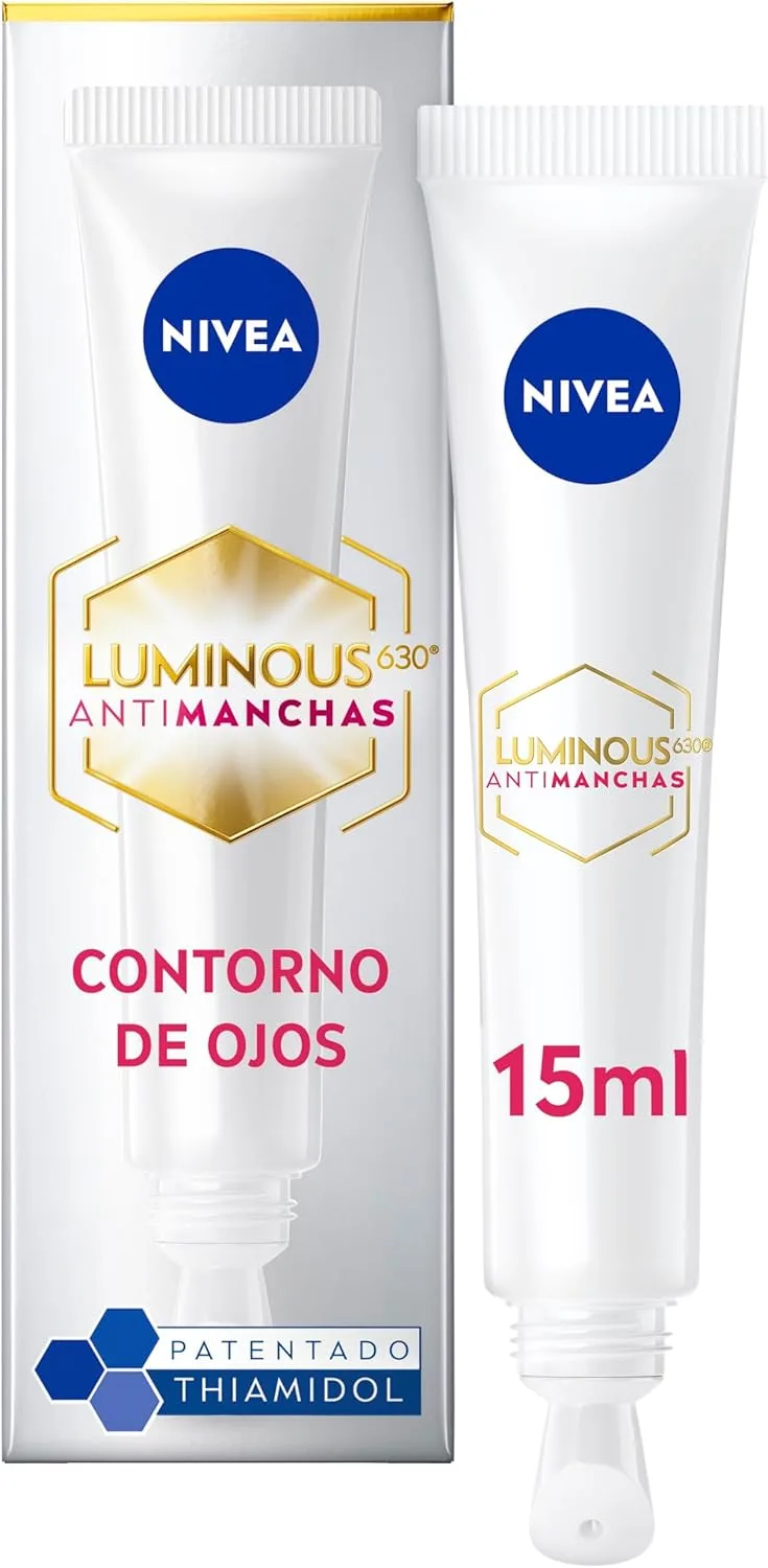 NIVEA ▫️ Luminous630 - Contorno de olhos - Creme anti-manchas - Com ácido hialurónico, tiamidol e cafeína - Anti-idade - Creme antirrugas - Reduz o inchaço e as olheiras - Todos os tipos de pele - 15 ml