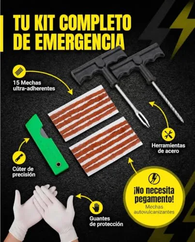 NOOGUI ▫️ Kit Antifuros para Automóvel, 15 tubos de enchimento, 2 ferramentas em T, luvas e x-ato 3
