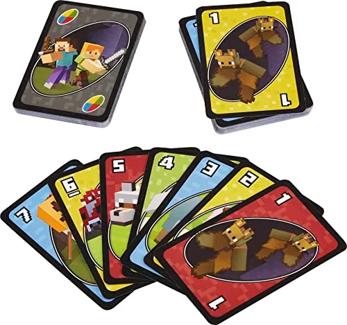 Mattel Games ▫️ UNO Minecraft Jogo de Cartas com Caixa de Lata, 7+ 6