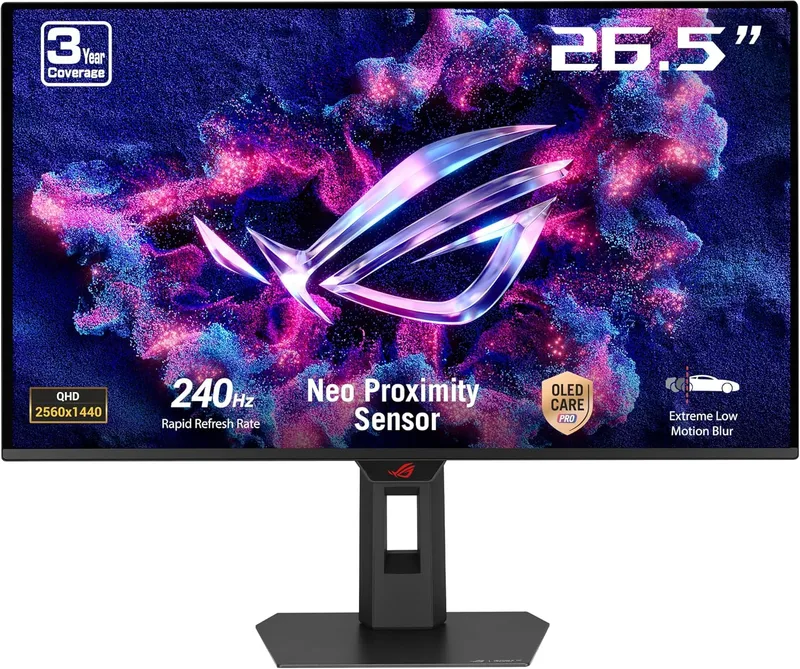 ASUS ▫️ ROG Strix XG27AQDMES - Monitor para jogos de 27 polegadas, 1440p QD-OLED, 240 Hz, sensor de proximidade Neo, OLED Care Pro, ELMB, 99% DCI-P3, DisplayWidget Center