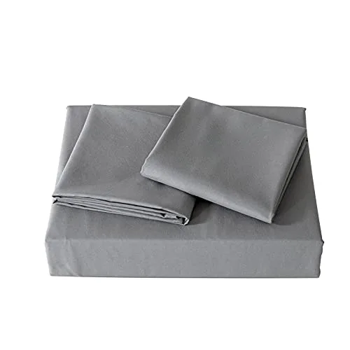 Kono ▫️ DC-2 135 GY - Conjunto de capa de edredão com fecho de correr e presilhas e fronhas de 80 x 80 cm com fecho de aba (cinzento, 135 x 200 cm e 80 x 80 cm x 1 peça) 7