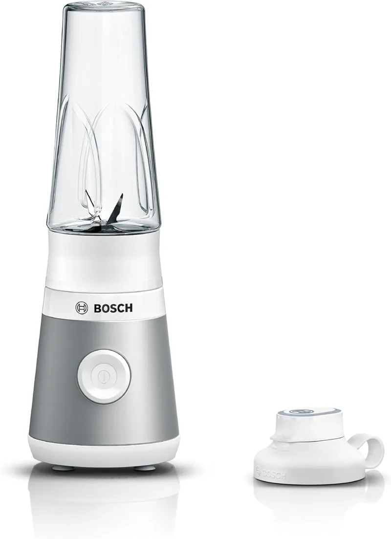 Bosch - Mini varinha mágica VitaPower Série 2, 450 W, lâminas ProEdge, garrafa ToGo de 0,6 L, aço, MMB2111T