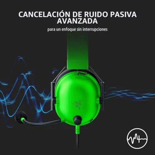 Auscultadores para jogos Razer BlackShark V2 X: Som envolvente 7.1, drivers de 50 mm, almofadas de espuma viscoelástica, para PC, PS4, PS5, Switch, Xbox One, conector de áudio de 3,5 mm, cor 5