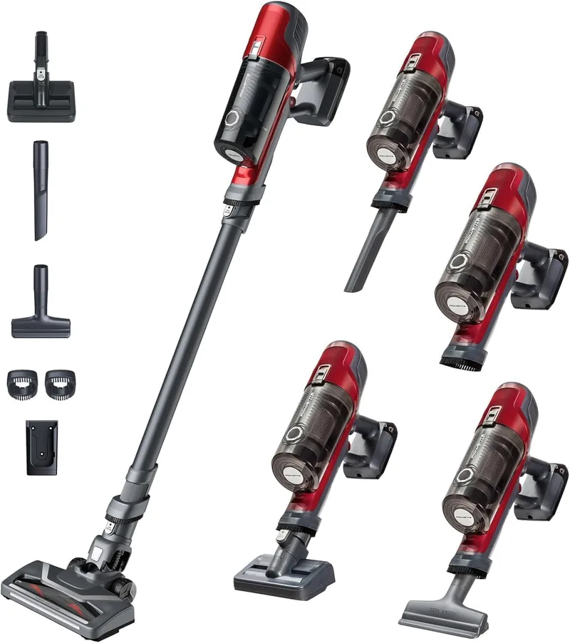 Rowenta ▫️ XPert 6.60 aspirador multi-espaço 3 em 1, bateria de alto desempenho, 2 velocidades com gatilho Boost, design leve e portátil, inclui acessório para animais de estimação, vermelho RH6878