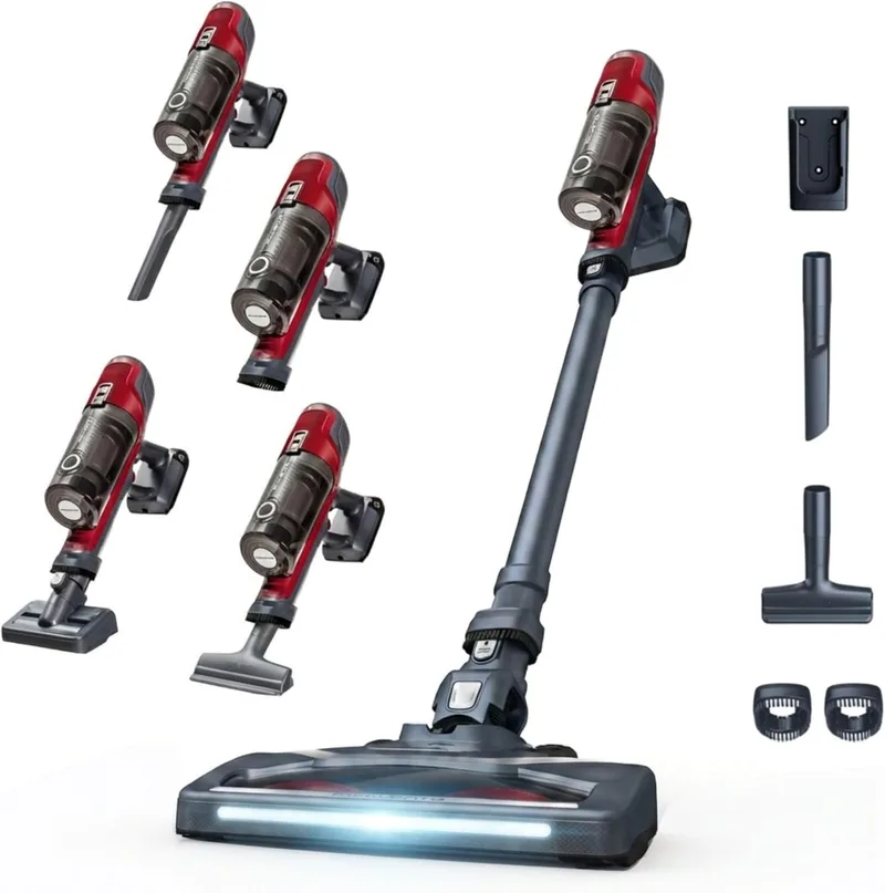 Rowenta ▫️ XPert 6.60 Aspirador 3 em 1 para vários espaços, bateria de alto rendimento, 2 velocidades com botão Boost, design leve e portátil, inclui acessório para animais de estimação, cor vermelha RH6878