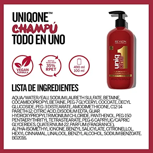 REVLON PROFESSIONAL ▫️ UniqOne Champô e Condicionador 2 em 1, Tratamento Hidratante para o Cabelo, Repara o Cabelo Seco e Danificado, Desembaraçante e Controlo do Frizz, 490 ml 5