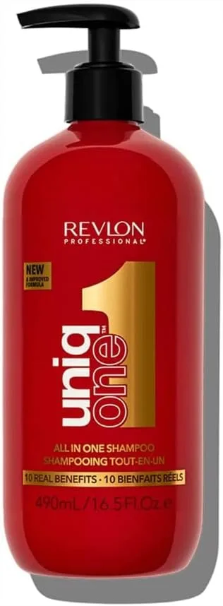 REVLON PROFESSIONAL ▫️ UniqOne Champô e Condicionador 2 em 1, Tratamento Hidratante para o Cabelo, Repara o Cabelo Seco e Danificado, Desembaraçante e Controlo do Frizz, 490 ml