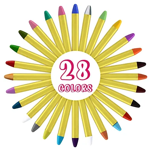 ACWOO ▫️ Tintas para o rosto, 28 cores, tintas faciais seguras e não tóxicas, lápis de maquilhagem, ideais para o Halloween, Natal, cosplay, festas e celebrações 2