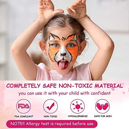 ACWOO ▫️ Tintas para o rosto, 28 cores, tintas faciais seguras e não tóxicas, lápis de maquilhagem, ideais para o Halloween, Natal, cosplay, festas e celebrações 4