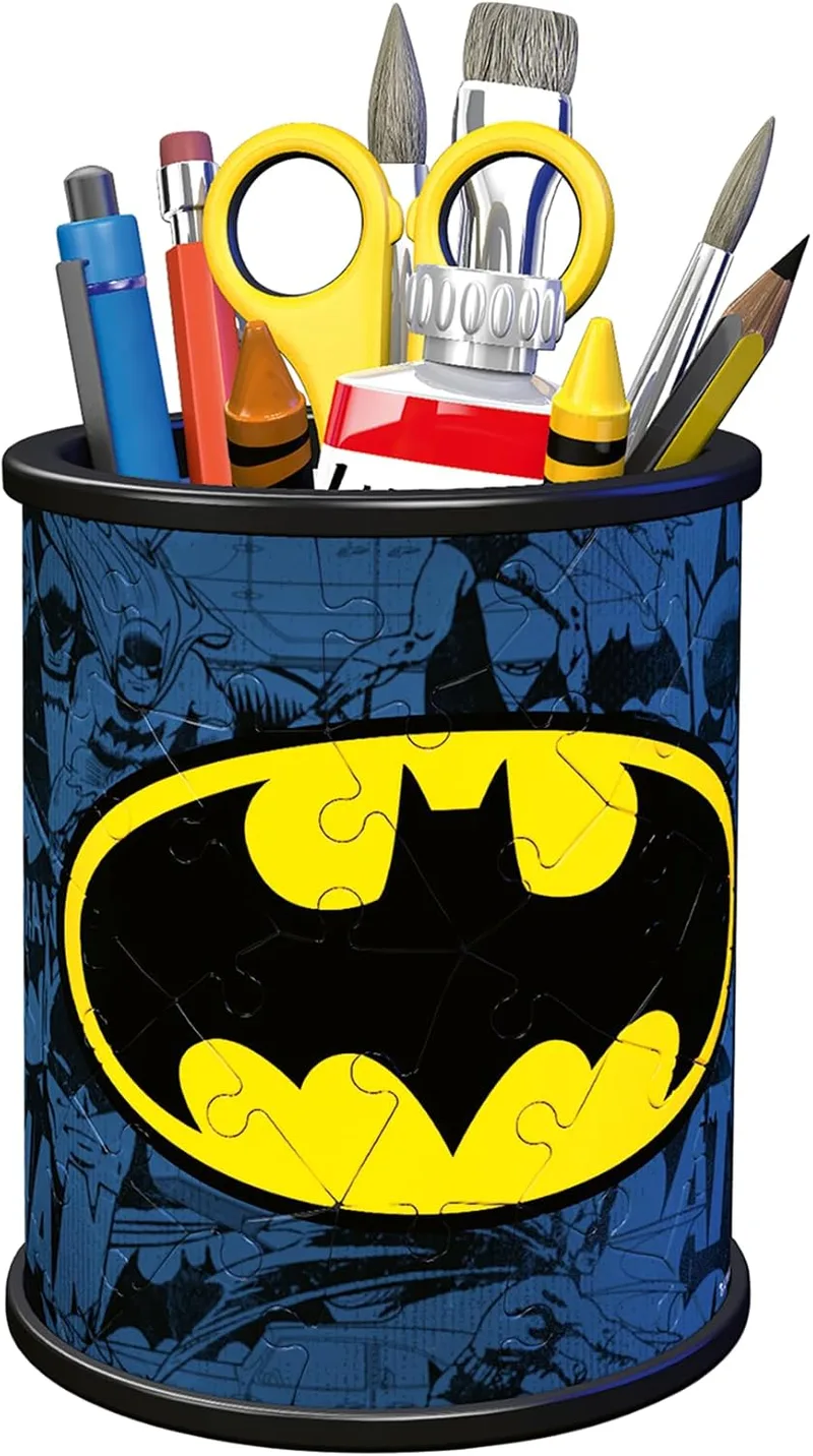 Ravensburger - Puzzle 3D para crianças Porta-lápis Batman | Puzzles 3D para crianças a partir dos 6 anos | Modelos de montagem com 54 peças | Prenda para crianças a partir dos 6 anos