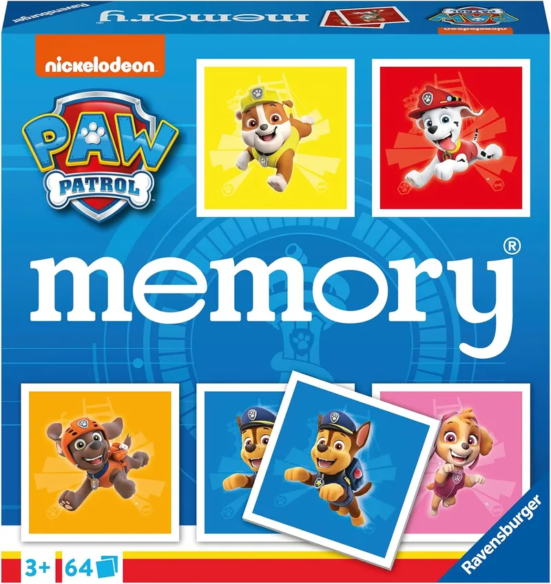 Ravensburger - Memória Patrulha Canina | Jogos de cartas para crianças | Jogos infantis | Ideias para prendas | Jogos de memória para crianças a partir dos 3 anos
