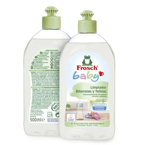 FROSCH ▫️ Baby - Produto de limpeza para biberões e tetinas, elimina resíduos de leite e comida, produto hipoalergénico - não deixa resíduos - embalagem de 8 unidades de 500 ml 3