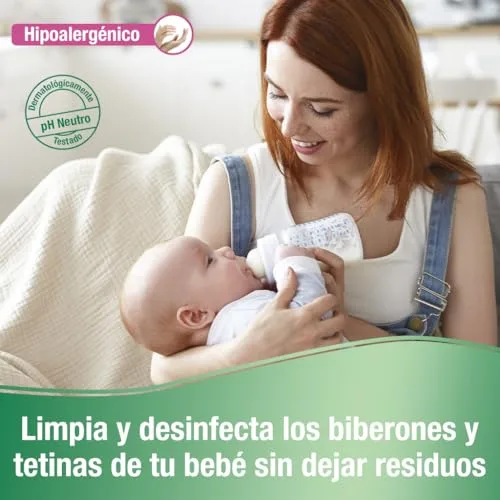 FROSCH ▫️ Baby - Produto de limpeza para biberões e tetinas, elimina resíduos de leite e comida, produto hipoalergénico - não deixa resíduos - embalagem de 8 unidades de 500 ml 5