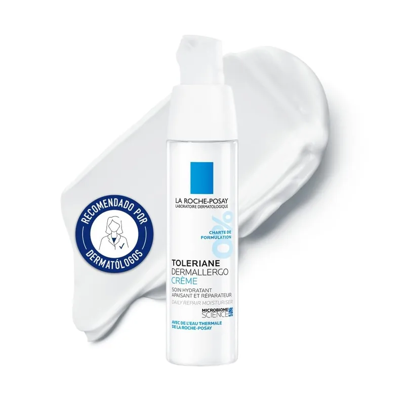 La Roche Posay - Fluido de Tratamento Hidratante, Reparação Suavizante Intensa, Indicado para peles com tendência alérgica, Fórmula com Neurosensina e Água Termal, Fluido Toleriane Dermallergo, 40 ml