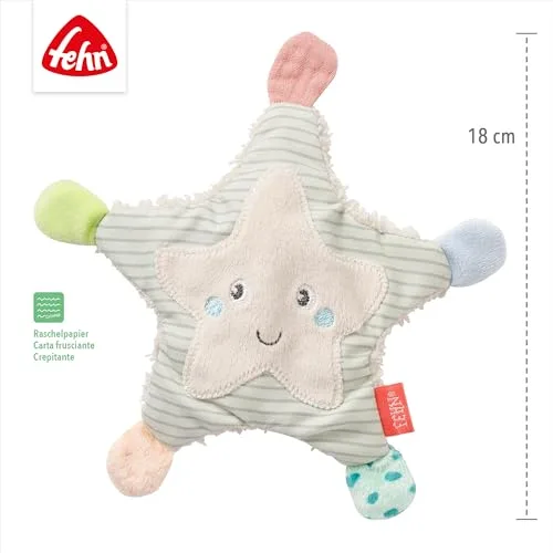 Fehn ▫️ estrela-do-mar crepitante - Brinquedo sonoro para agarrar, ouvir e produzir sons - estimula os sentidos e a motricidade do bebé - o companheiro ideal para bebés e crianças pequenas desde o nascimento 4