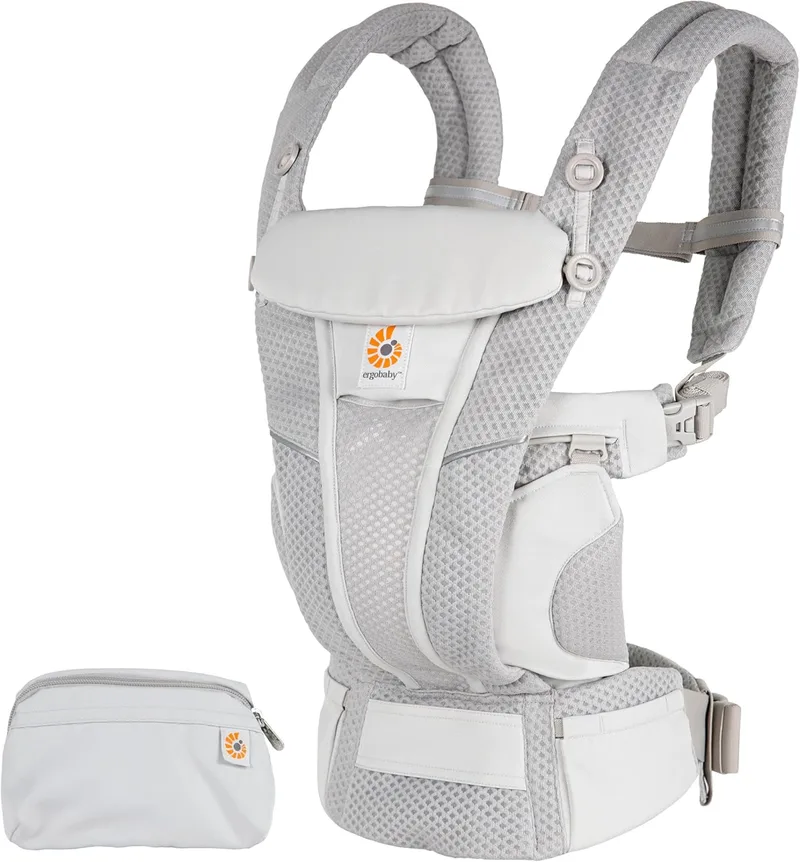 Ergobaby ▫️ Mochila porta-bebé Omni Breeze, dos 0 aos 4 anos, PESO 3,2 - 20 kg, porta-bebé ergonómico em malha SoftFlex, 4 posições de transporte, Pearl Grey
