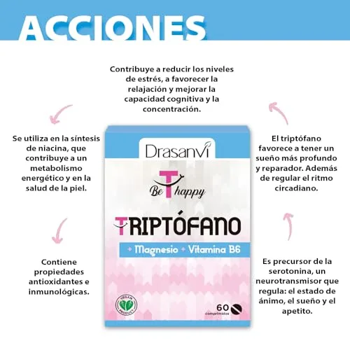 Drasanvi ▫️ Triptofano em 60 comprimidos para o descanso diário, sem glúten 3