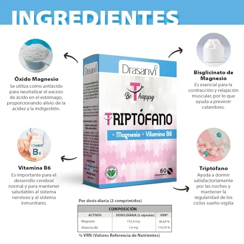 Drasanvi ▫️ Triptofano em 60 comprimidos para o descanso diário, sem glúten 4